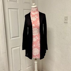 Divided black mesh cardigan